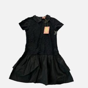 Manoush Womens Dress
Black Short Sleeve Lace Bow Robe
Cancan Summer